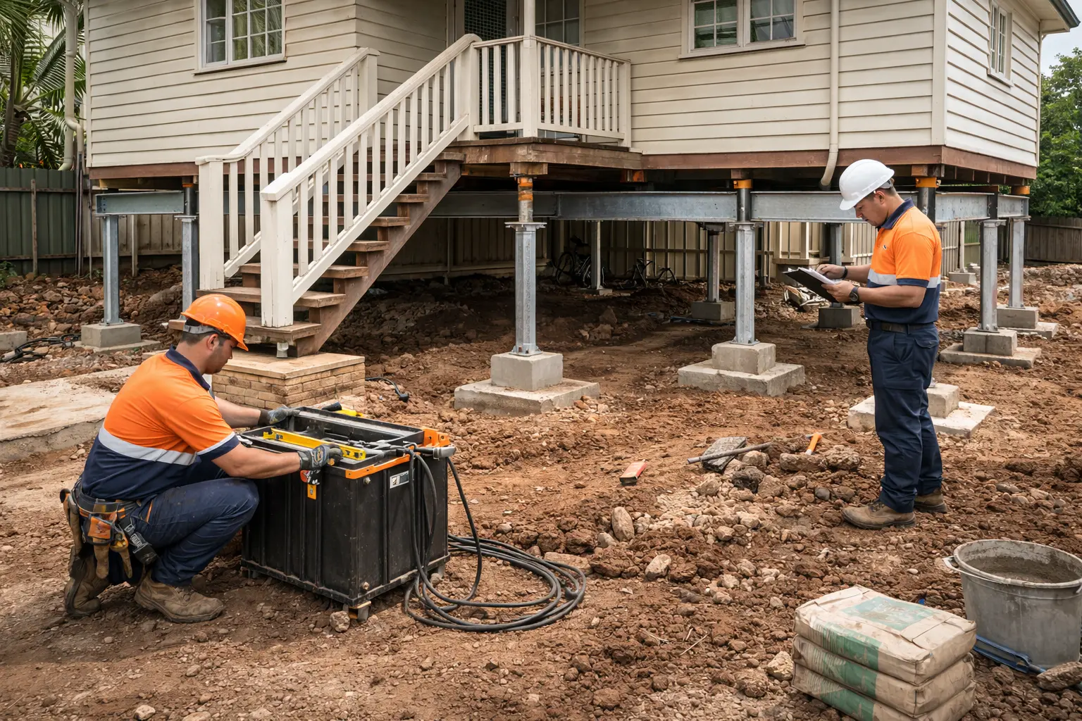 House restumping Chermside service stabilising a raised home with structural stump repairs