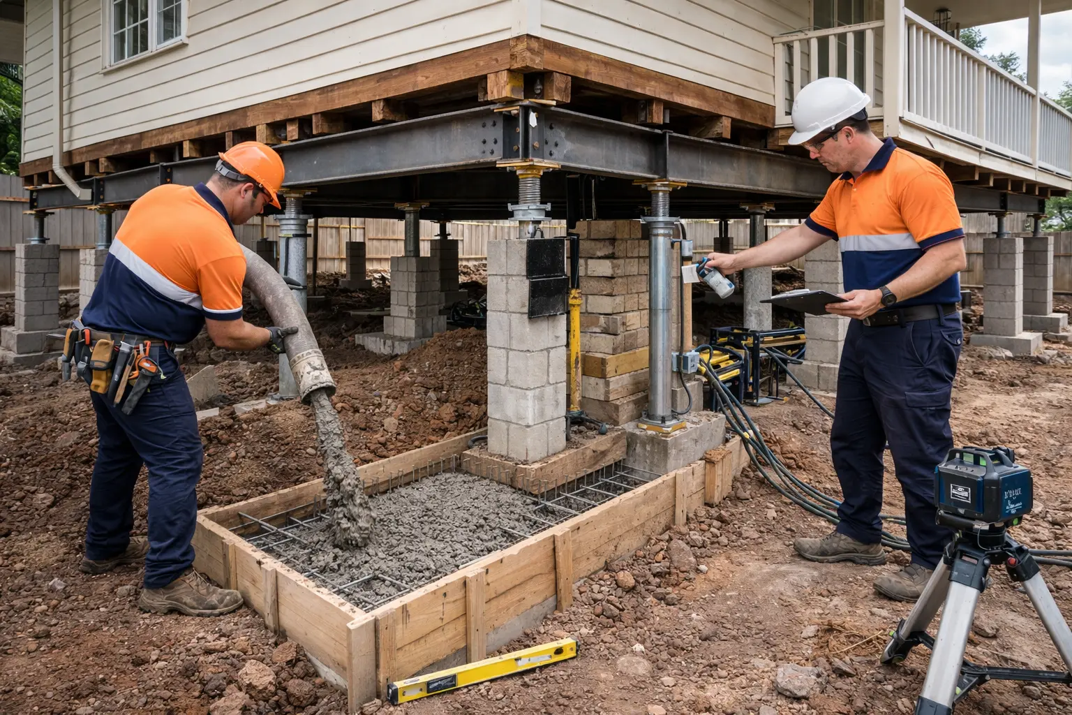 Underpinning services Chermside strengthening unstable footings beneath a raised home